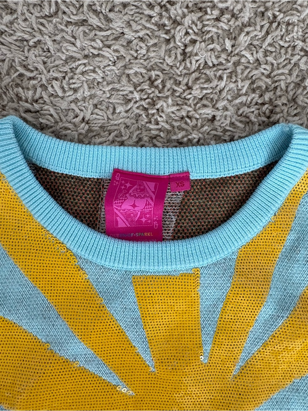 Queen of Sparkles Farm Knit Mini Dress with Sunflowers - Picture 2 of 4